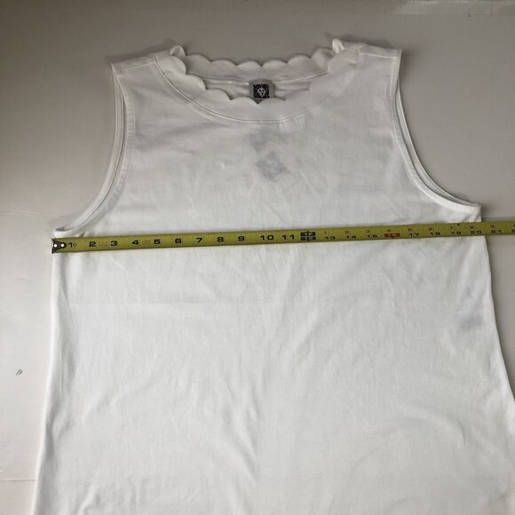 Anne Klein Women’s Scalloped Neck Tank Bright White Size Large NWT - Picture 5 of 15
